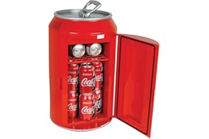 KOOLATRON Coca Cola Mini Fridge - Refrigerator for Bedroom Skincare Office, Portable Table Top Beverage Cooler, 12V 110V Refrigerador For Drink, Soda, Wine, Breast Milk, Use In Car, Dorm, Outdoor, Patio 12 Can