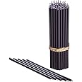Danilovo Thin Taper Beeswax Candles - Honey-Scented, Decorative Candles Ideal for Birthday Decoration or Church Prayers - Purple Drip Free, Tall & Smokeless Pack of 50 pcs, 6.4 x 0.22 inch