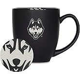 Rico Industries NCAA (T & U Schools) Standard 15oz Laser Engraved Matte Black Ceramic Bistro Mug - For Hot or Cold Drinks