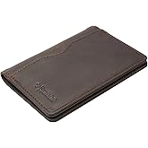 RFID Blocking Slim Wallet for Men | Thin Bifold Credit Card Holder Wallet | Mens Wallet Slim Business Card Case | Minimalist Front Pocket wallet with Gift Box (Genuine Full Grain Soft Leather)