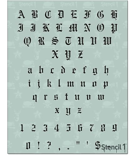 CrafTreat Lot de 24 pochoirs de calligraphie réutilisables, police vintage, 4,5 x 7 pouces, pochoirs de lettres pour peinture sur bois, pochoirs alphabet, pochoirs de bricolage pour travaux manuels