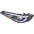 CHUNILLE Right Headlight 921023Y500 HY2503187 Passenger Side Headlamp Assembly Front 【LED Model】 For Hyundai Elantra 2014 2015 2016 Black (Right)