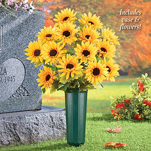 Sunflower Memorial Flowers In Vase Large, Large