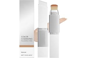 Cover Cream Stick V - Korean Color Changing Foundation & Concealer Stick with Detachable Brush, Buildable Coverage Makeup for