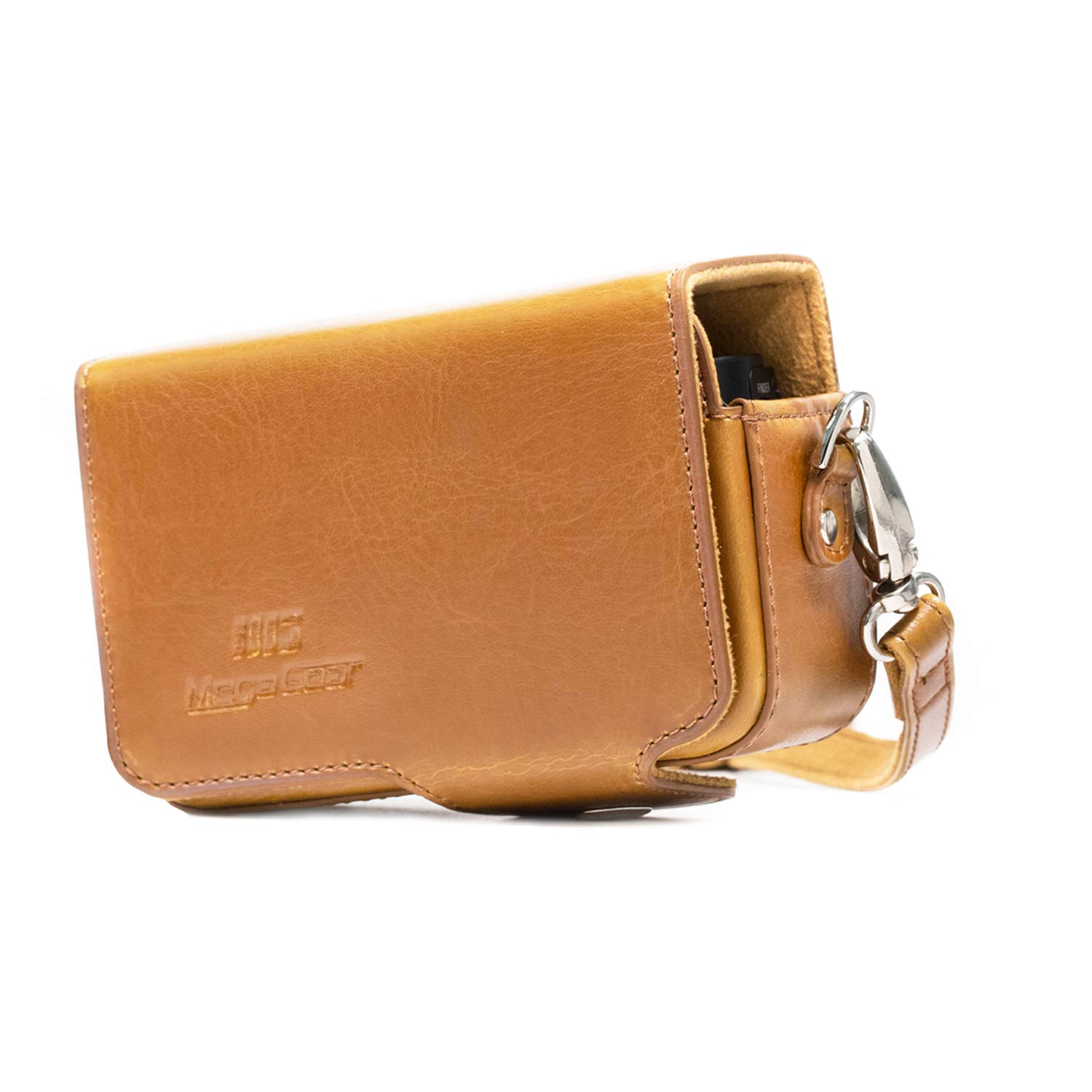 MegaGear Leather Case with Belt Loop for Sony DSC-RX100 V, IV, III, II Camera - Light Brown