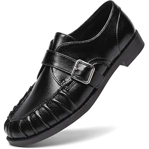 Coutgo Loafers for Women Slip On Business Casual Monk Strap Work Shoes | Closed Round Toe,Chunky Block Low Heels,Pleated,Dres