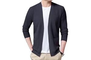 Womleys Mens Casual Open Front Long Sleeve Cotton Cardigan Sweater