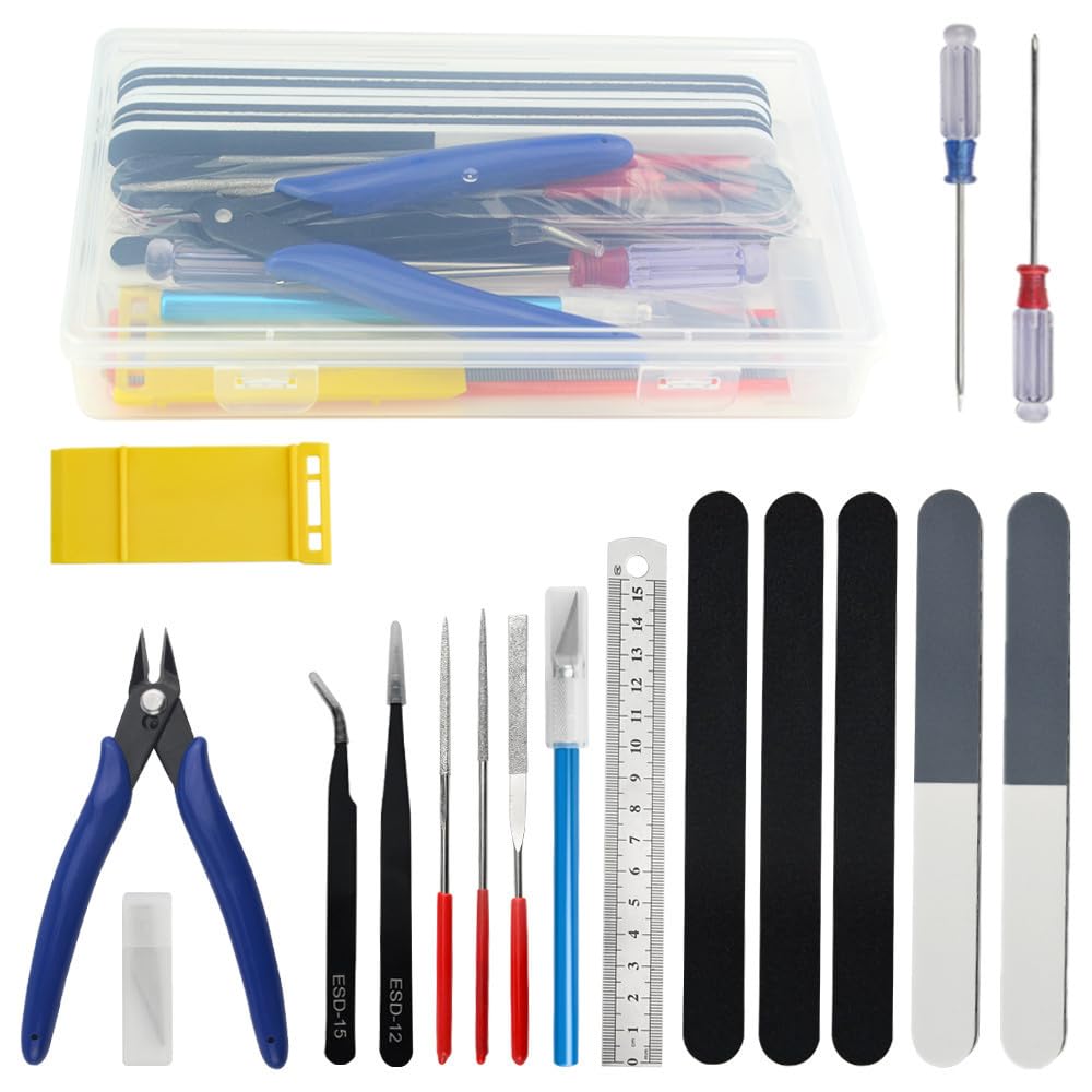 WMYCONGCONG 17 PCS Gundam Model Tools Kit Model Basic Tools Craft Set for Hobby Building Basic Model Building Repairing