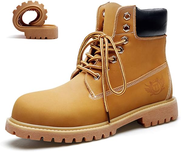 Amazon Estoni イエローブーツ ショートブーツ メンズ デザート ミリタリー サバゲー コンバット 軍靴 マーティンブーツ 編み上げ クッション性 タンクソール 防滑 防水性 レイン ワークブーツ 大きいサイズ 28 0cm Estoni ブーツ