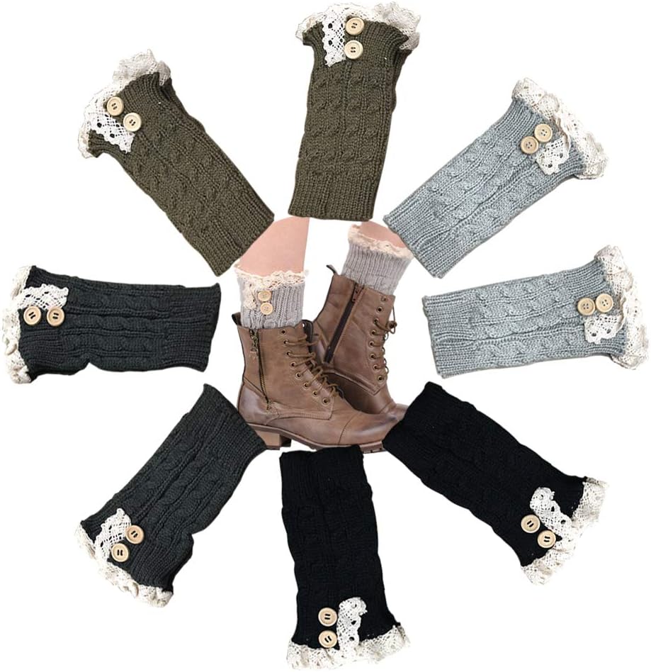 Womens Short Boots Socks Winter Crochet Knit Leg Warmers Girl Boot Cuffs Socks Short Leg Warmer