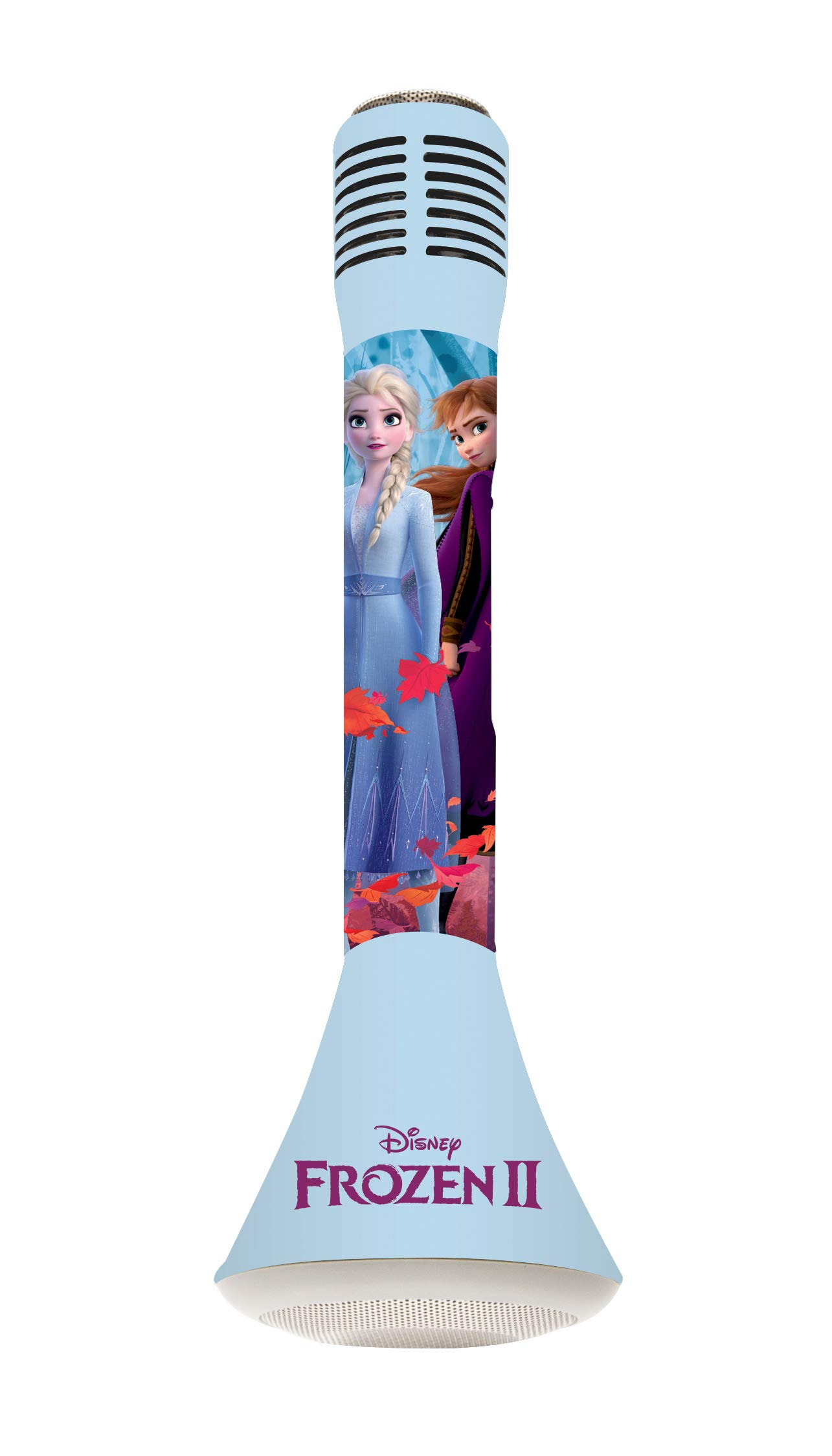 LEXIBOOK MIC210FZ_50 Disney Frozen 2 Elsa Anna Olaf Portable Bluetooth Voice Changer Function, Microphone for Singing, Built-in Light Speaker 3W, Micro SD Slot, Blue/Purple, Sin Talla
