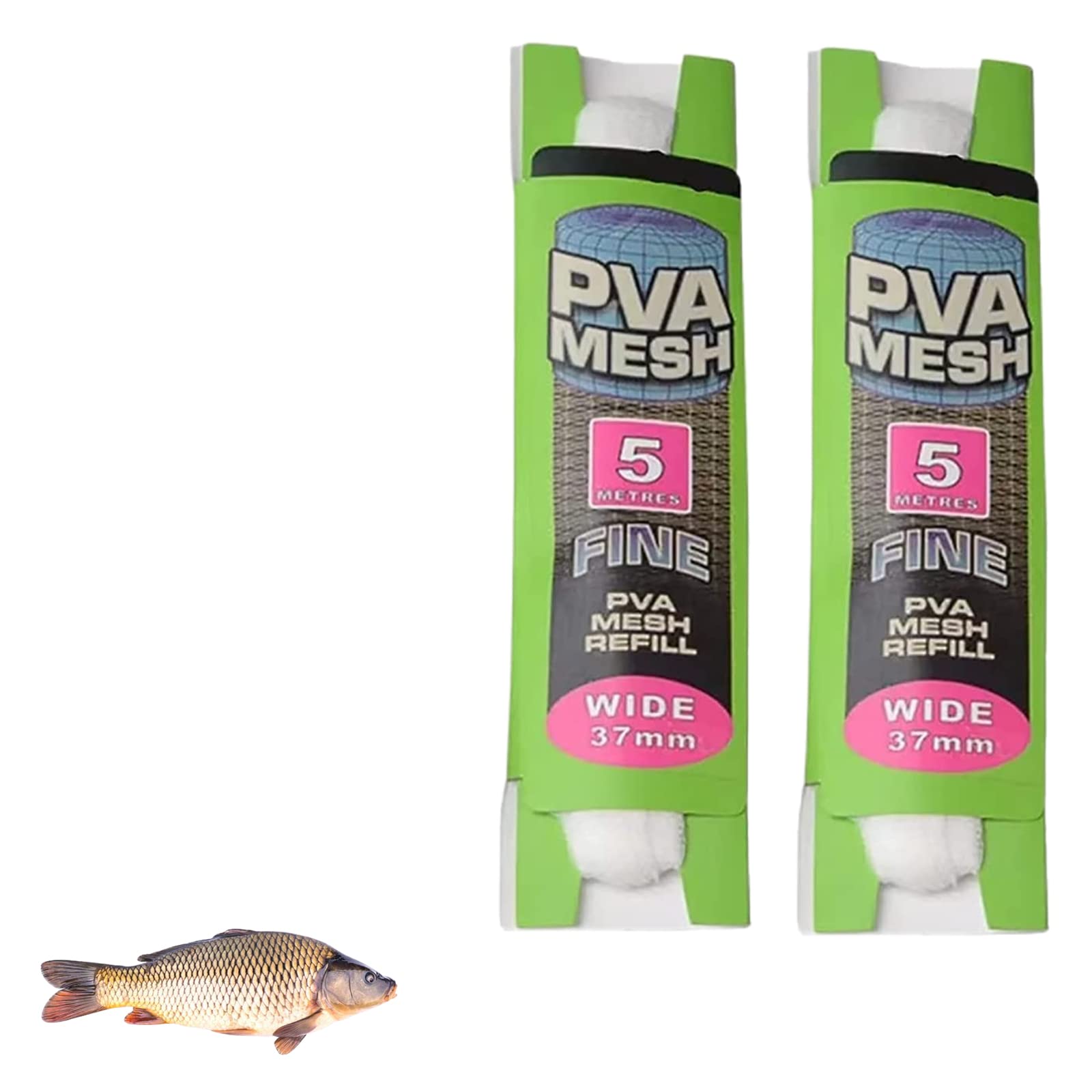 2 Pieces PVA Fishing Meshes Refill Carp PVA Mesh Refill Stockings for Carp Fishing (37mm * 5 m)