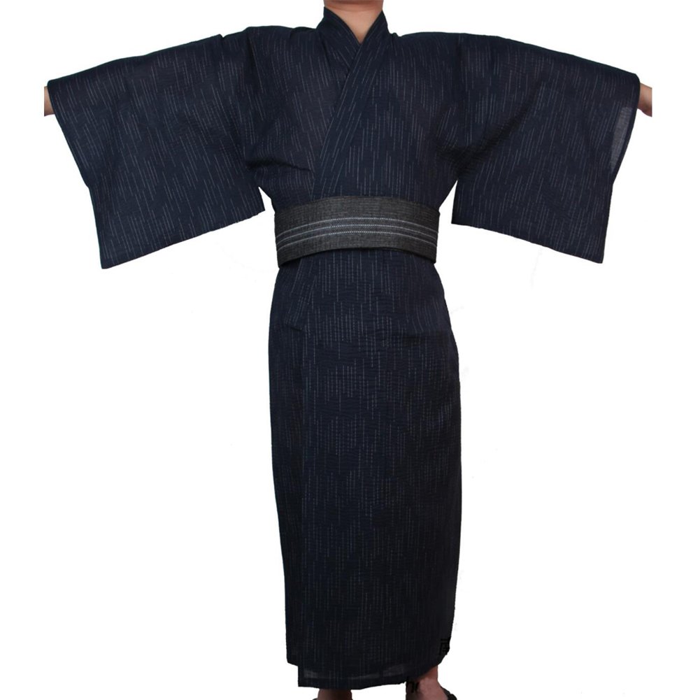 Fancy Pumpkin Jinbei Men's Japanese Yukata Japanese Kimono Home Robe Gown, M, Colour 09m