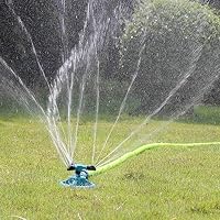 Huaze Lawn Sprinkler - Garden Sprinkler Automatic 360° Rotating Irrigation System Water Sprinklers for Garden -Oscillating Rotary High Impact -Leak- Proof Design and Spike Base (Green)