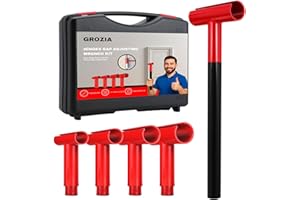 GROZIA Door Hinge Gap Adjustment Wrench Tool Set with Carry Bag, 4 in 1 Heavy Door Hinge Adjustment Rubber Grip Tool with 4-W