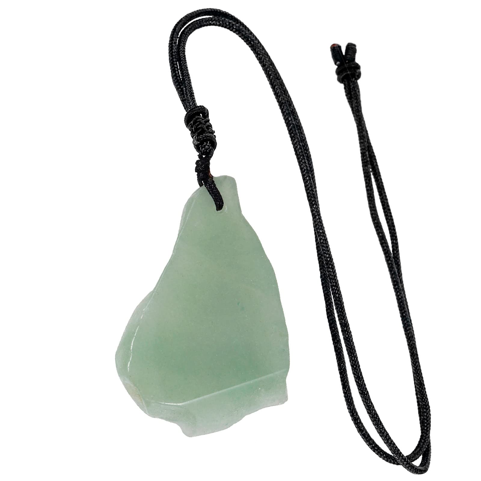 Nupuyai Irregular Green Aventurine Crystal Stone Necklace for Women, Reiki Chakra Stone Pendant with Adjustable Cord 62cm