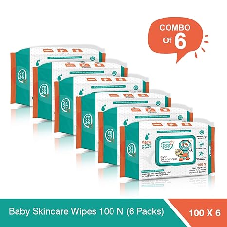 BuddsBuddy Baby Skin Care Wet Wipes 100Pcs (Combo of 6)