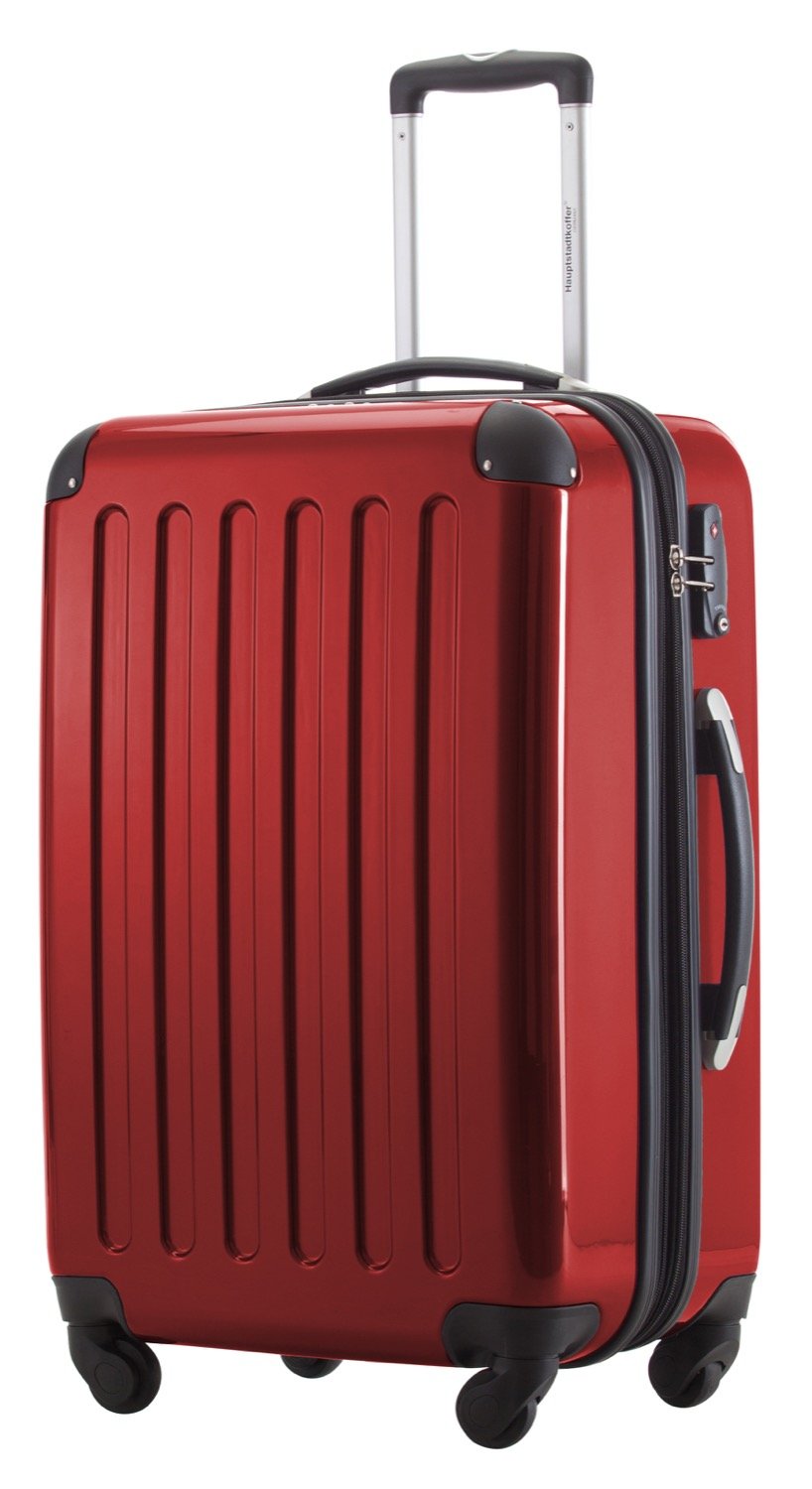 Hauptstadtkoffer Alex Expandable Hard Shell Suitcase 65 cm (74 L) with TSA Lock, Durable Travel Trolley with 4 Double Wheels, Red