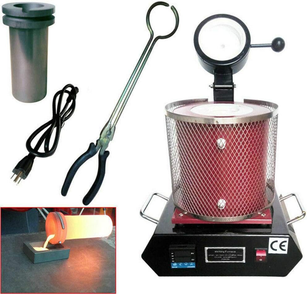 1600W Electric Digital Metal Melting Furnace Gold Silver Graphite Melter60HZ PID
