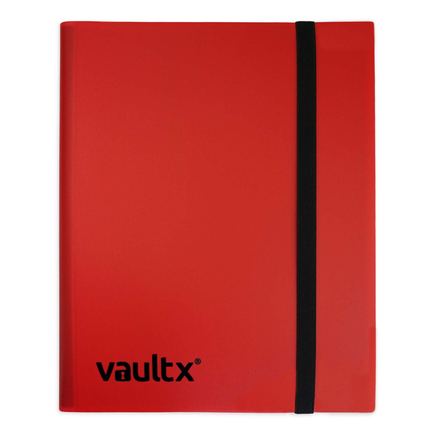 Vault X 12 Pocket Trading Card Strap Binder, 480 cards, Standard, 20 Side-Loading Pages, Folder for Collectible Card Games, Sports, TCG (Red)