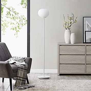 white globe floor lamp