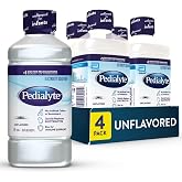 Pedialyte Electrolyte Drink, Unflavored Hydration Drink, 1 Liter, 4pk | Hydration for adults and kids, 3 key electrolytes to quickly restore fluids and electrolytes, no artificial colors