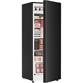 ICEVIVAL 7 Cu.Ft Upright Freezer with 5 Adjustable Shelves | Convertible Freezer or Refrigerator with Reversible Door, Ideal for Garage, Apartment and Kitchen Storage