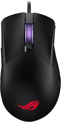 ROG Gladius III - Ratón Gaming asimétrico (26 000 DPI, 1% de desviación, Botones de actuación instantánea, Push-Fit Switch Socket II, estética ROG grabada con láser, ROG Paracord, Aura Sync) - Negro