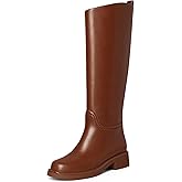 MUCCCUTE Brown Knee High Boots for Women Tall Boots Chunky Low Block Heel Round Toe Comfort Long Boots Pull On Size 8
