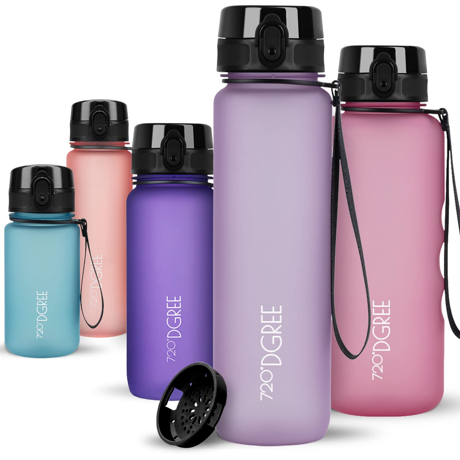 720°DGREE Water Bottle 650ml “uberBottle“ softTouch +Sieve - BPA-Free Tritan, Leakproof, Reusable Drinking Bottle - Sports Bottle for School, Fitness, Gym, Cycling, Travel, Office, Outdoor, Hiking — image 1
