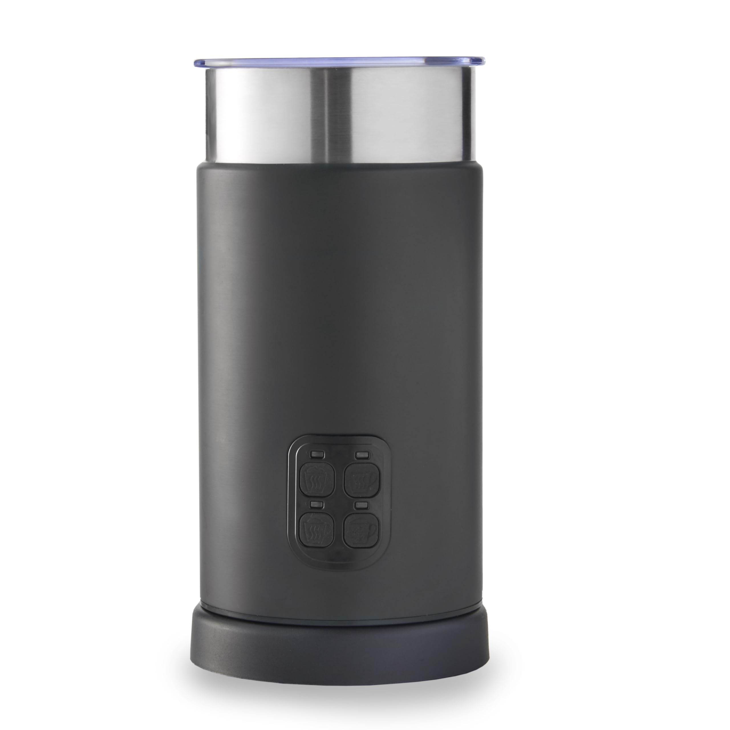 MisterChef Large 500W Automatic Milk Frother & Warmer – 4 Modes Hot & Cold Milk Frothing – 300ml Heating / 150ml Frothing Capacity – Silent Operation – Extra Whisks – Chrome Black