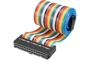uxcell IDC Rainbow Wire Flat Ribbon Cable 26 Pins 43cm Length 2.54mm Pitch Type-C