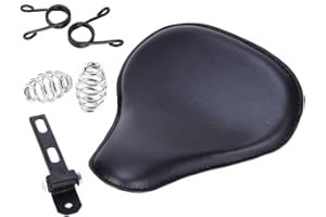 MISS MOLY Motorcycle 13" Cushion Softail Spring Bracket Seat for Harley Suzuki Yamaha Bobber-Black