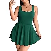 Vaimti Women's Play Dress, Short Sleeve Mini Skirt with Pockets, Black, Size XL