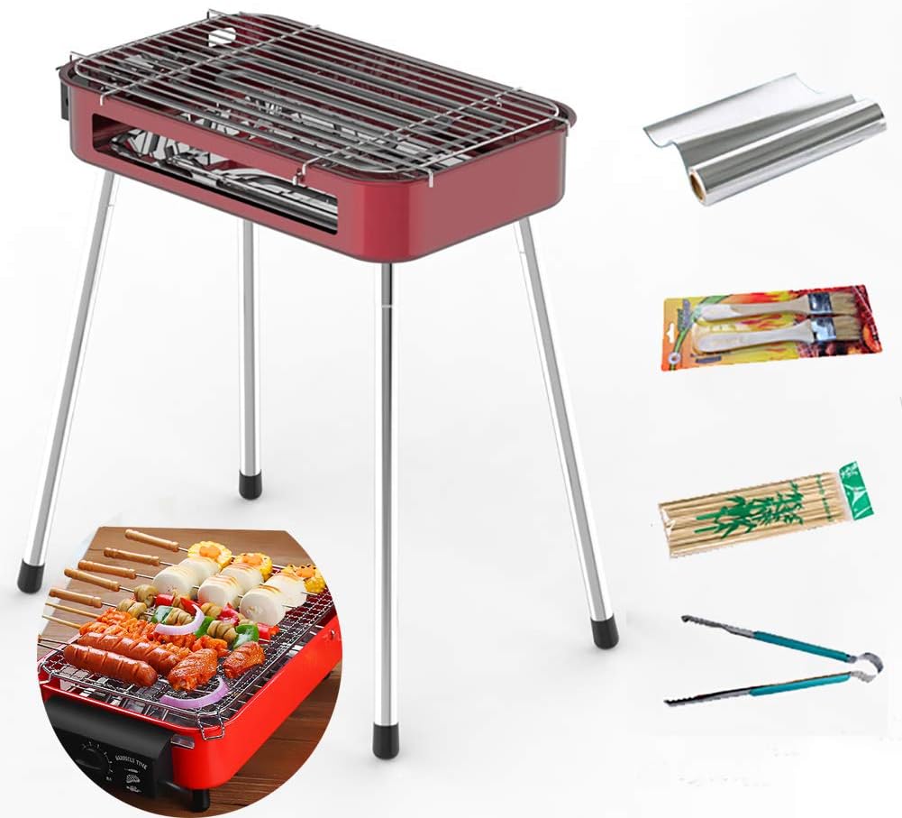 Review LIN Adjustable Temperature Control Portable Electric BBQ, Two