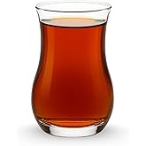 yersiz Turkish Tea Glass Set of 6, Slim Waist Design, Thick Sole to Retain Heat, 120ml (4oz), Authentic Turkish Tea Cups, Durable and Dishwasher Safe