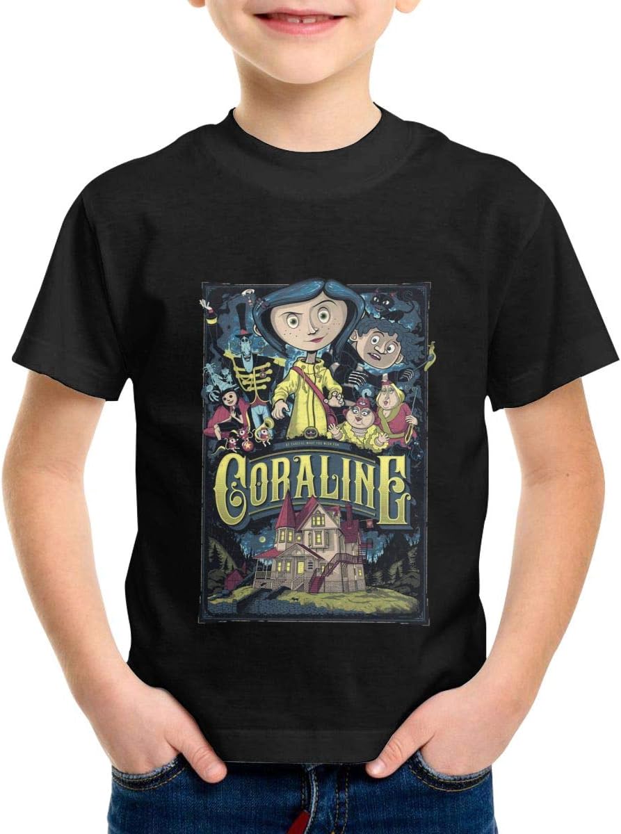 Kids Boys Girls Short-Sleeve T-Shirts Children Top Black Clothing Gift