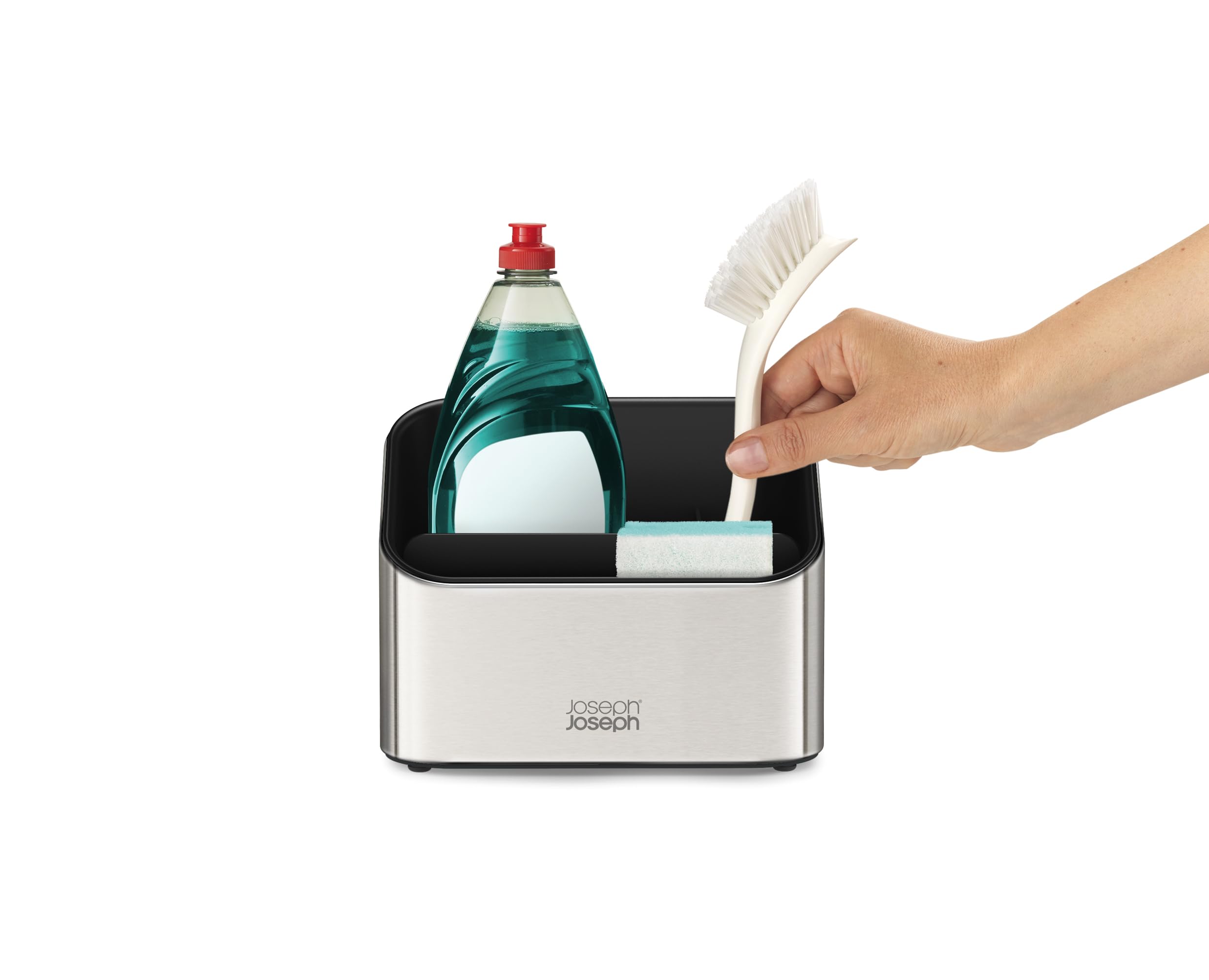 Joseph Joseph Surface - Tiered Stainless-steel Sink Tidy Caddy, Kitchen Sink Organiser, non-slip- Grey