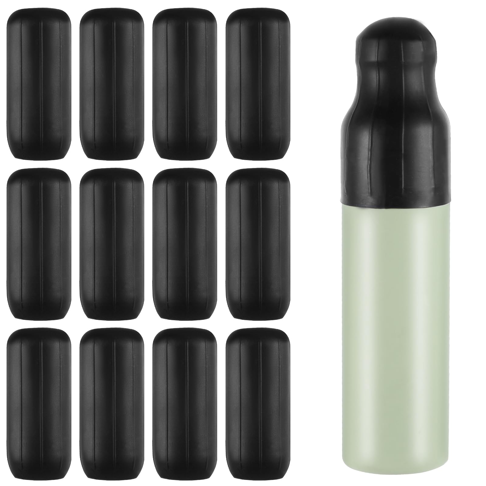 Photo 1 of 12 Pack Silicone Bottle Covers Travel Essentials for Women Men Travel Bottle Cover Container Sleeves Elastic Sleeve Leak Proofing Reusable Travel Sleeves Toiletries Bag Accessories (Black)