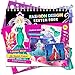 Fashion Dresses Sketch Portfolio Sticker Book - Designer Sketchbook - 100+ Stencils, 36 Giant Coloring Pages, Mermaid Dress Princess Costume Hair Star Stickers – Art Kit Drawing Coloring Book for Kids