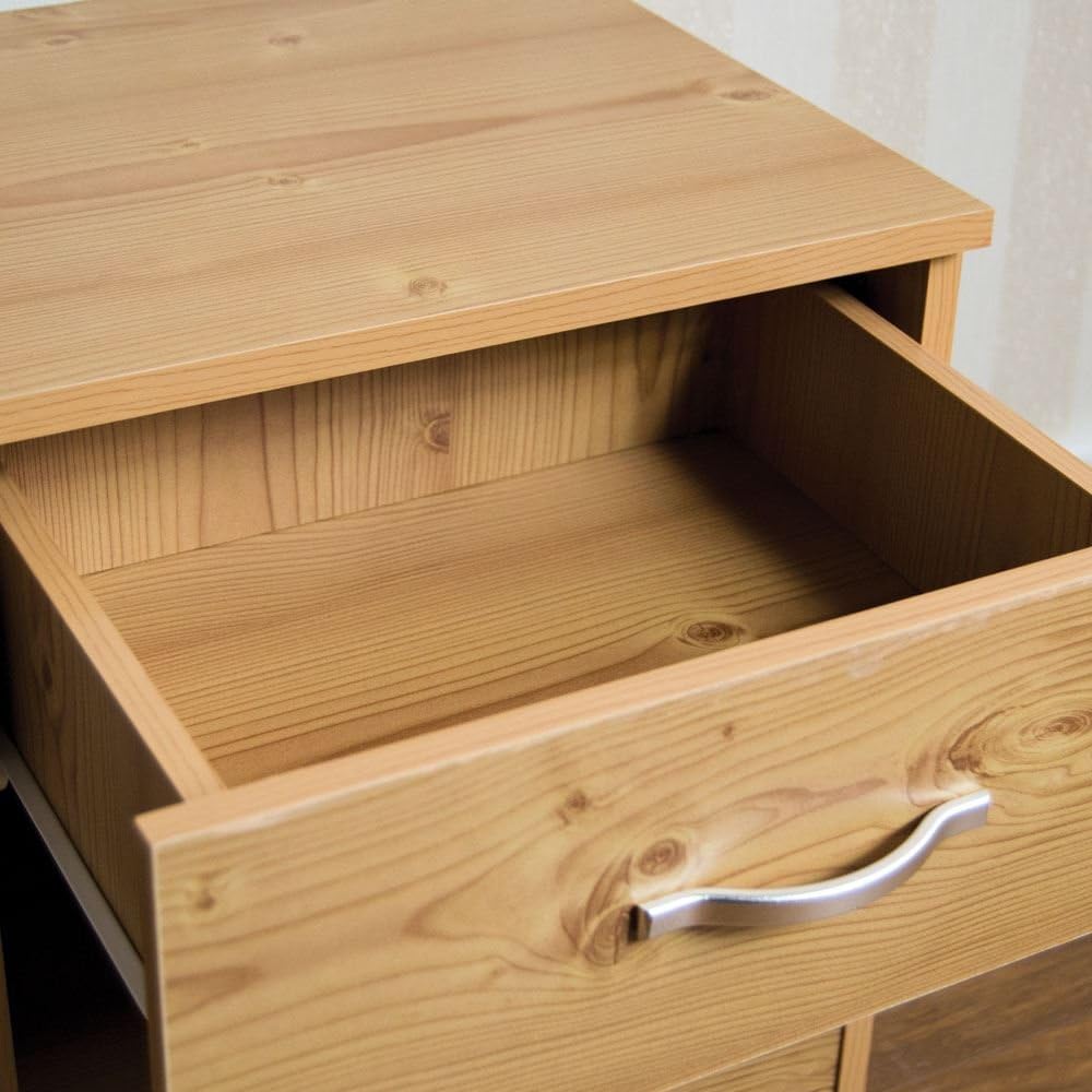 Vida Designs Large Bedside Cabinet, 1 Drawer, Bedside Table, Metal Handles and Runners, Pine, 47 x 40 x 36 cm - Image 3