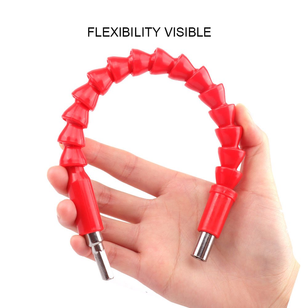 DR. Machinist 2Pcs 11.8 Inch Flexible Extension Screw Drill Bit Holder with Magnetic Quick Connect Shaft Tip, Hexagon Drill Connection Size of 1/4 Inch