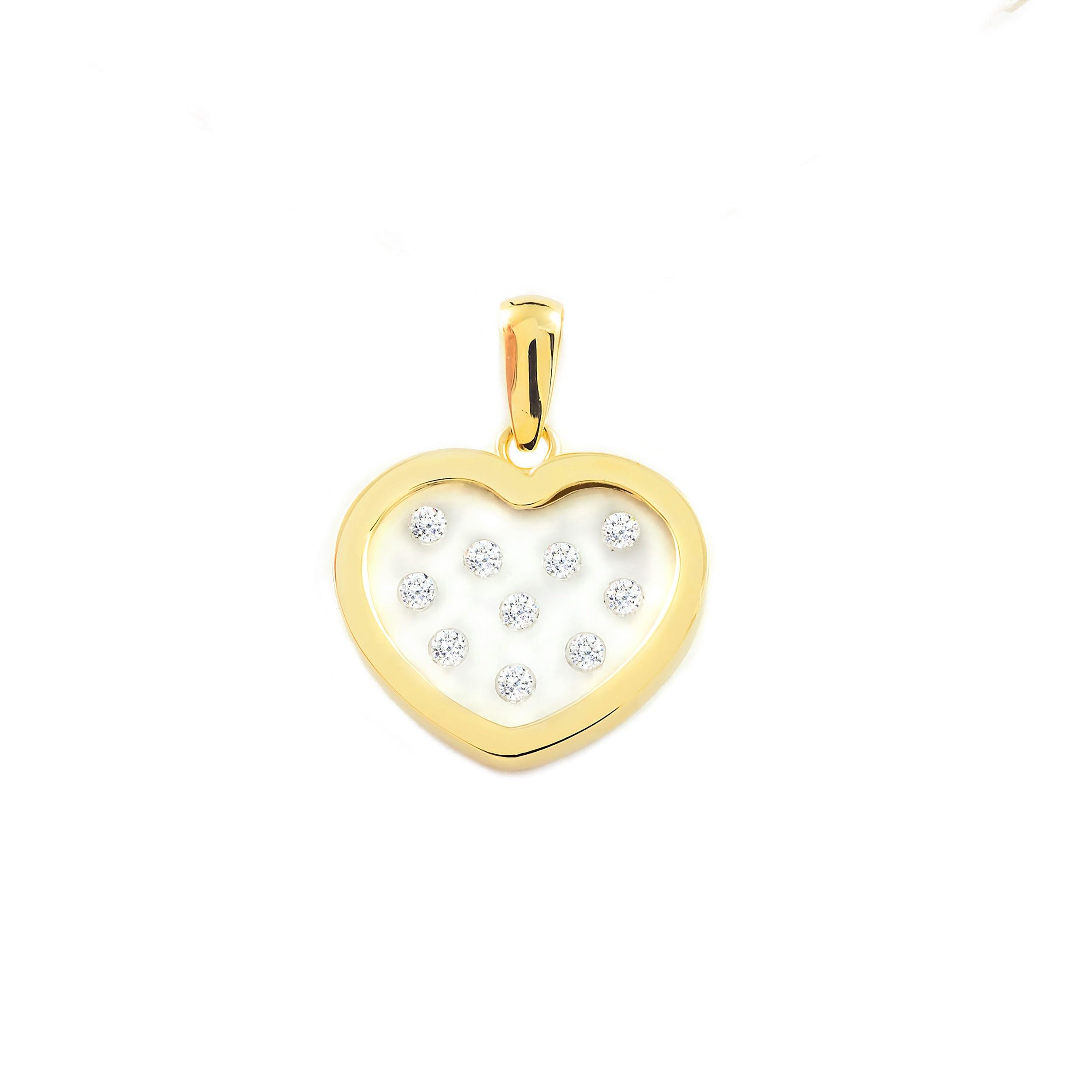 Mondepetit - 9ct Yellow Gold Heart Cubic Zirconia pendant shine