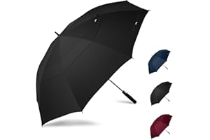 JPAXI Golf Umbrella Windproof - 62/54/47 Inch Large Umbrellas For Rain Heavy Duty - Automatic Open Ultimate UV Protection - Water Repellent Double Canopy Vented - Best Sports Umbrella