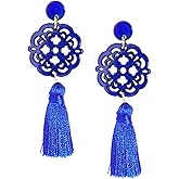 ZENZII Acrylic Resin Tassel Earrings for Women Geometric Modern Pattern Acetate Drop and Dangle Earrings Trendy Fashion Jewelry