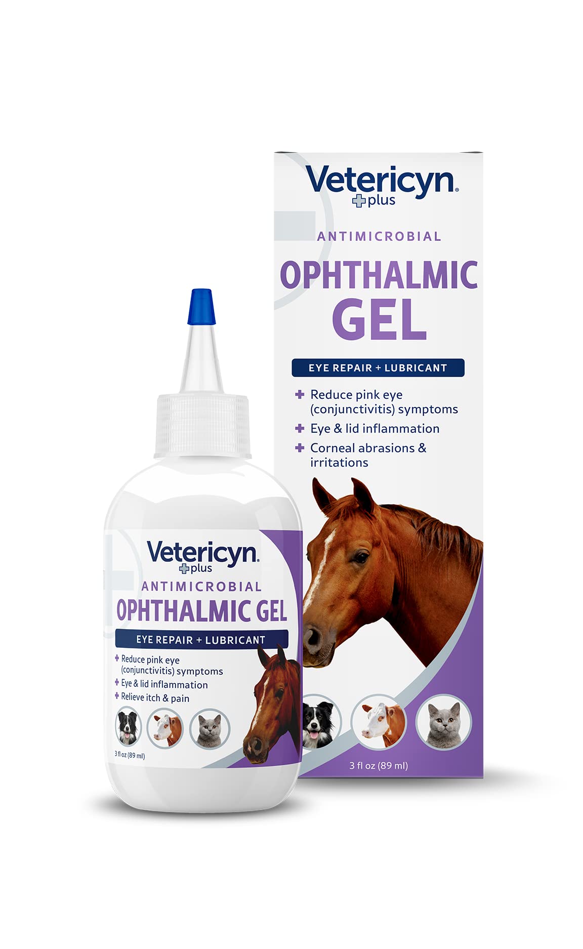 Vetericyn Plus All Animal Antimicrobial Ophthalmic Gel | Eye Product For Dogs And Cats - Relieves Eye Redness And Irritation From Allergies. 89 Ml