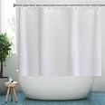 YISURE White Waffle Weave Shower Curtain Set With Clear Liner - 72x60 Inches, 12 Hooks, Waterproof For Walk-in Tubs