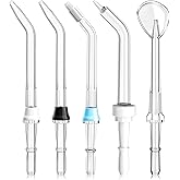 COSLUS Professional Water Flosser Replacement Heads: Only Compatible Water Dental Pick E2, Oral Irrigator Refill Heads Jet Tips 5 Pieces