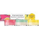 Burt's Bees Lip Mask Set- Overnight Intensive Treatment Revives & Nourishes for All Day Hydration, Passion Fruit & Chamomile, Sweet Mint & Lemon Sorbet