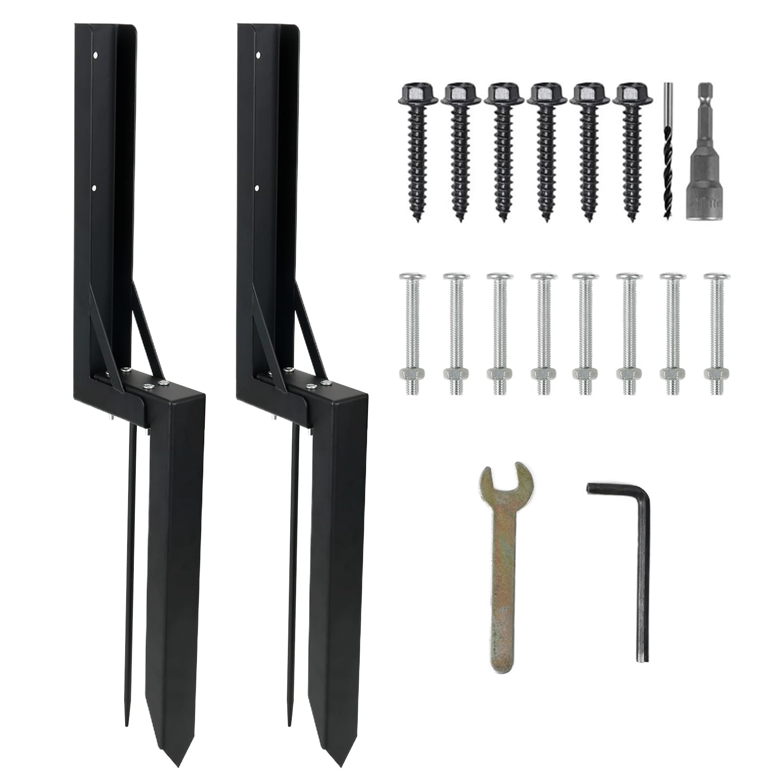 Fence Post Repair Kit, High Hardness Carbon Steel Fence Post Anchor with Fixation Pin, 2/4PCS Stable Sturdy Fence Repair Ground Stakes for Garden, Ranch (2)
